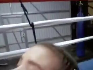 Skinny Brunette Sucks and Fucks on the Boxing Ring: adult clip 0c