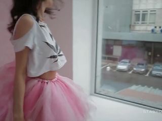 Adorable Sveta Dancing Wearing a Pink Ballerina Tutu