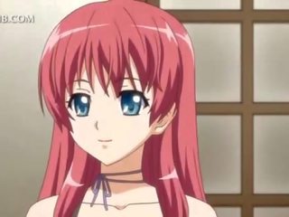 Naked flirty anime redhead in hardcore anime scenes