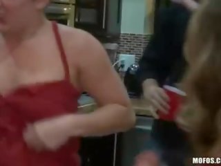 College sluts flashes at party and boned