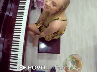 POVD Blonde Bailey Brooke fucks piano lesson instructor