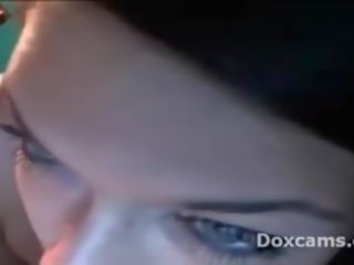Amateur Blue Eyed Teen Rides Dildo On Webcam