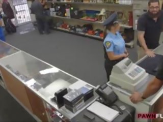 Huge Boobs Police Officer Banged By Pawn Man In The Backroom